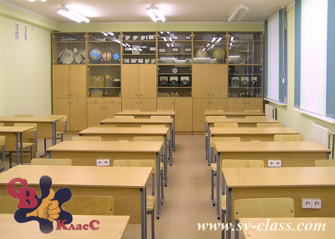 laboratory tables for a physics classroom